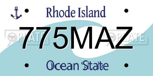 775MAZ Rhode Island License Plate