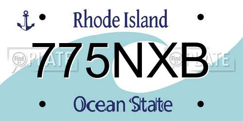 775NXB Rhode Island License Plate