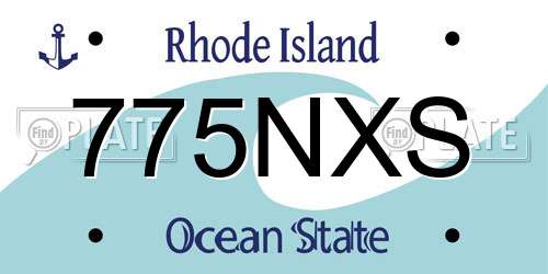 775NXS Rhode Island License Plate