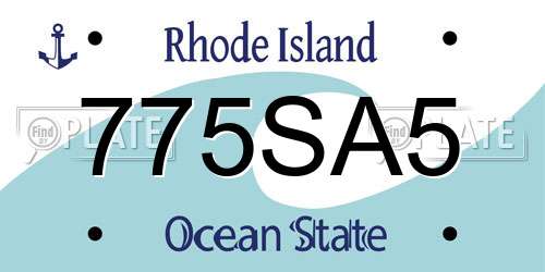 775SA5 Rhode Island License Plate