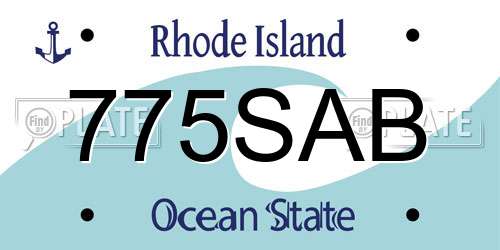 775SAB Rhode Island License Plate