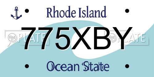 775XBY Rhode Island License Plate