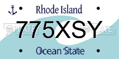 775XSY Rhode Island License Plate