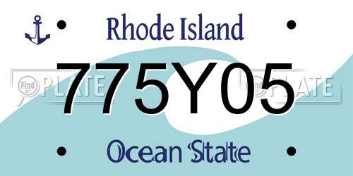 775Y05 Rhode Island License Plate