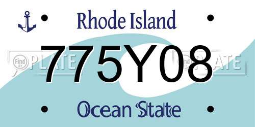 775Y08 Rhode Island License Plate