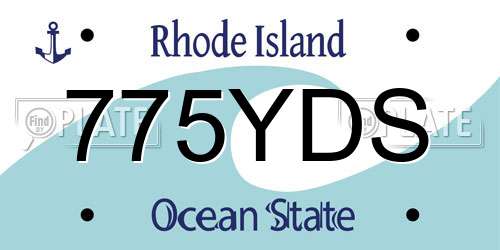 775YDS Rhode Island License Plate