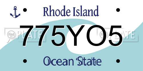 775YO5 Rhode Island License Plate