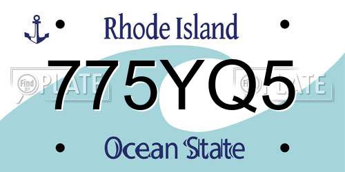 775YQ5 Rhode Island License Plate