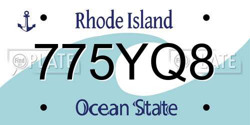 775YQ8 Rhode Island License Plate
