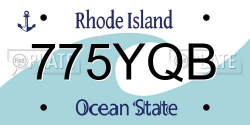 775YQB Rhode Island License Plate