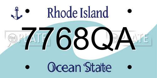 7768QA Rhode Island License Plate