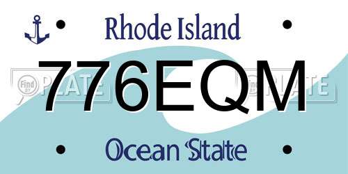 776EQM Rhode Island License Plate