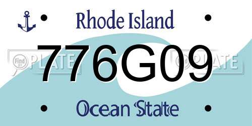 776G09 Rhode Island License Plate
