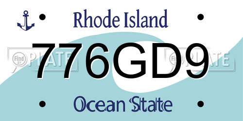 776GD9 Rhode Island License Plate