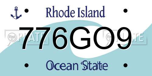 776GO9 Rhode Island License Plate