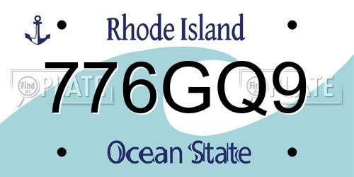 776GQ9 Rhode Island License Plate