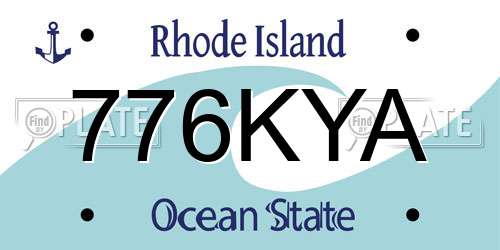 776KYA Rhode Island License Plate