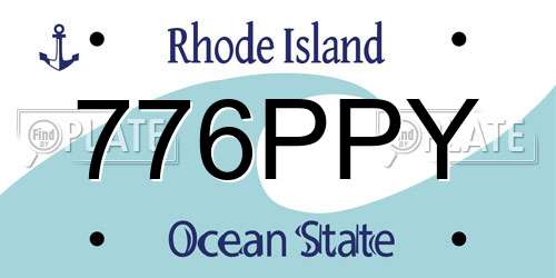 776PPY Rhode Island License Plate
