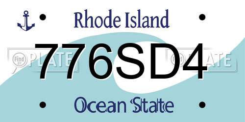 776SD4 Rhode Island License Plate