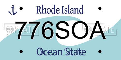 776SOA Rhode Island License Plate