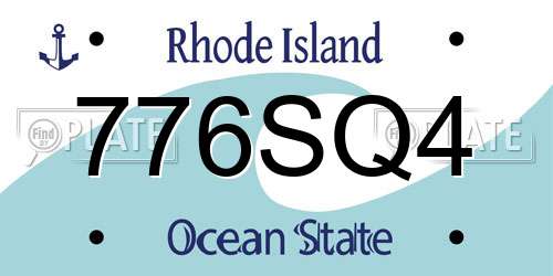776SQ4 Rhode Island License Plate