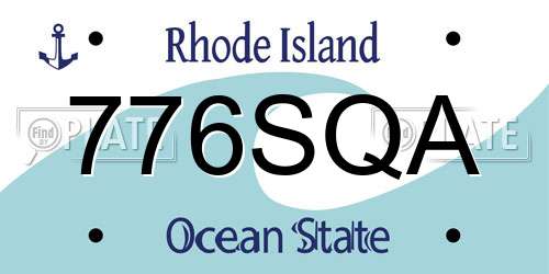 776SQA Rhode Island License Plate