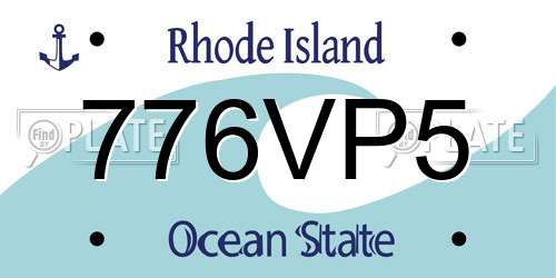 776VP5 Rhode Island License Plate