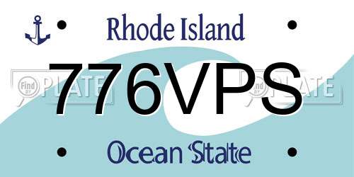 776VPS Rhode Island License Plate