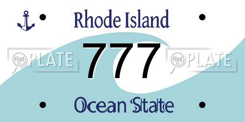 777 Rhode Island License Plate
