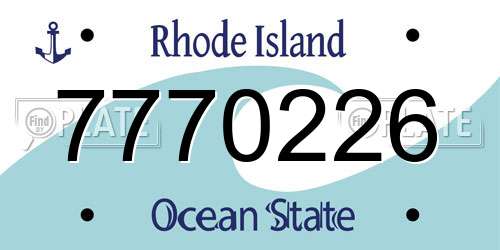 7770226 Rhode Island License Plate