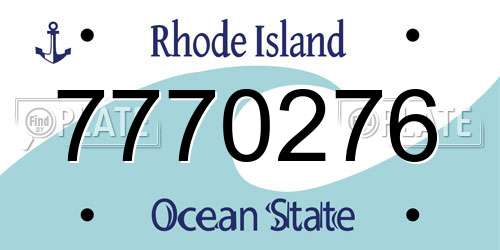 7770276 Rhode Island License Plate