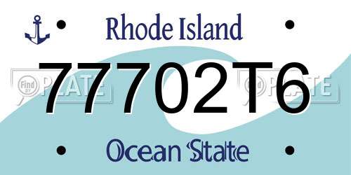77702T6 Rhode Island License Plate