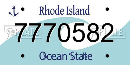 7770582 Rhode Island License Plate