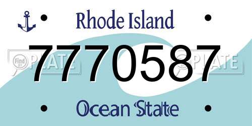 7770587 Rhode Island License Plate