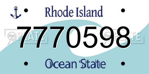 7770598 Rhode Island License Plate