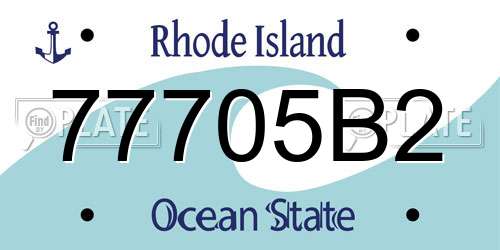77705B2 Rhode Island License Plate