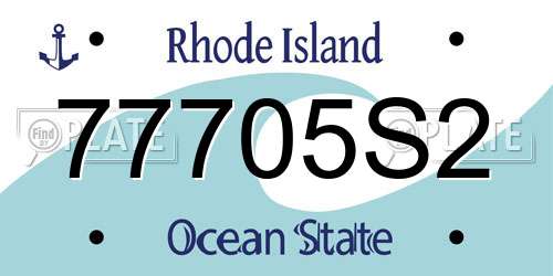 77705S2 Rhode Island License Plate