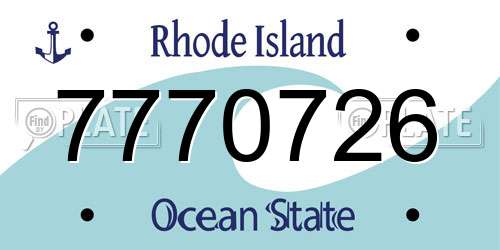 7770726 Rhode Island License Plate