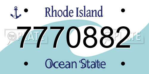 7770882 Rhode Island License Plate