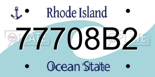 77708B2 Rhode Island License Plate