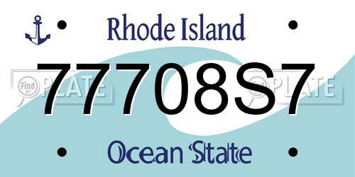 77708S7 Rhode Island License Plate