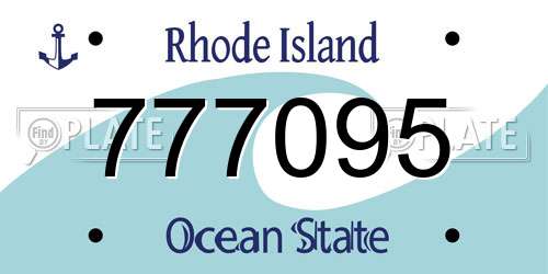 777095 Rhode Island License Plate