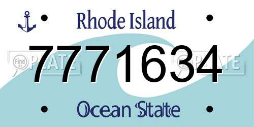 7771634 Rhode Island License Plate