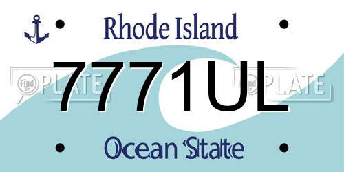 7771UL Rhode Island License Plate
