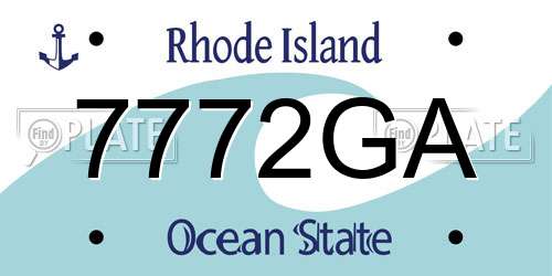7772GA Rhode Island License Plate