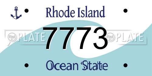 7773 Rhode Island License Plate