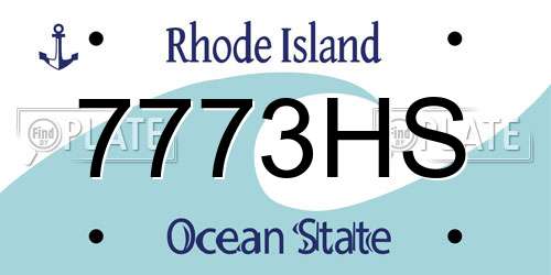 7773HS Rhode Island License Plate
