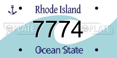 7774 Rhode Island License Plate