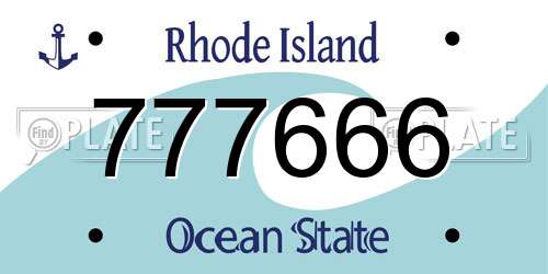 777666 Rhode Island License Plate