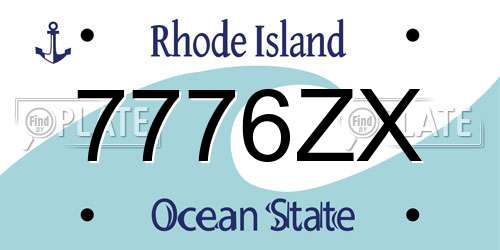 7776ZX Rhode Island License Plate